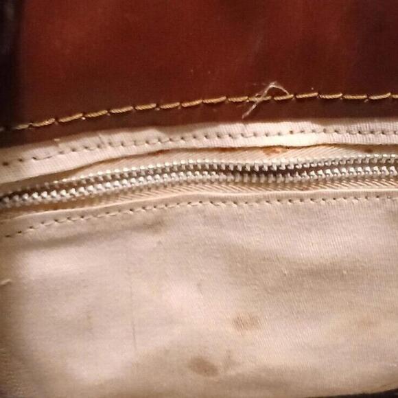 Chui African Vintage Leather Handbag. Patchwork Stitch 70s Purse. One Of A Kind - Picture 6 of 8